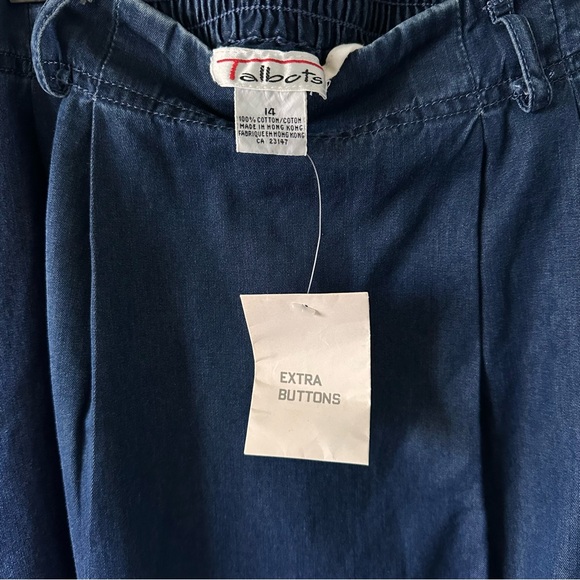 Talbots Vintage Deadstock NWT Skirt Sz 14 Blue Maxi Long Denim Pockets 90s Pleat - Picture 12 of 14